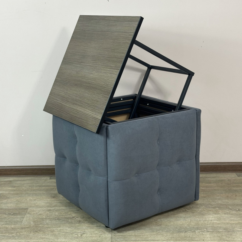 Пуф-трансформер 5в1 Остін-4 зі столиком велюр сірий/ріголетто темний 7-1-9005