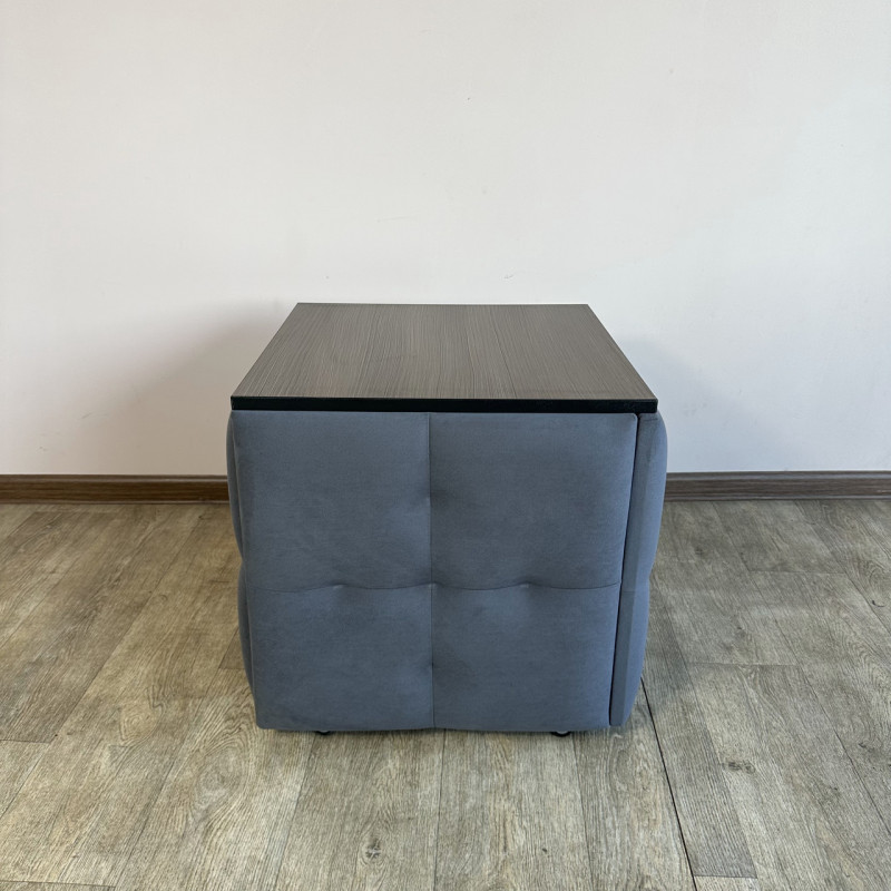 Пуф-трансформер 5в1 Остін-4 зі столиком велюр сірий/ріголетто темний 7-1-9005