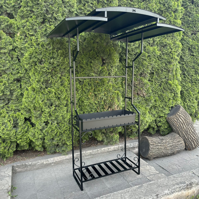 Мангал Mzavod Зевс на 12 шампуров 4мм с крышей