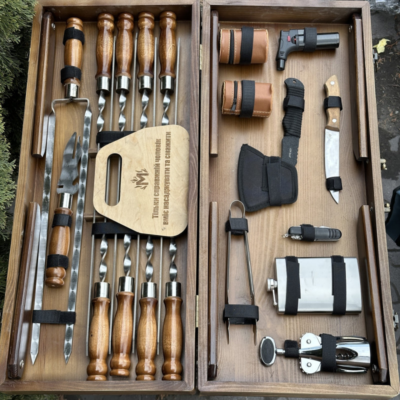 Подарочный набор Mzavod Атаман кейс-столик светлая текстура