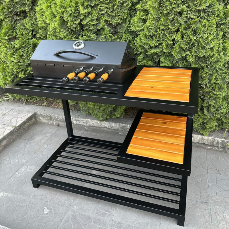 Мангал-барбекю Mzavod Одін на 9 шампурів 4мм в стилі LOFT