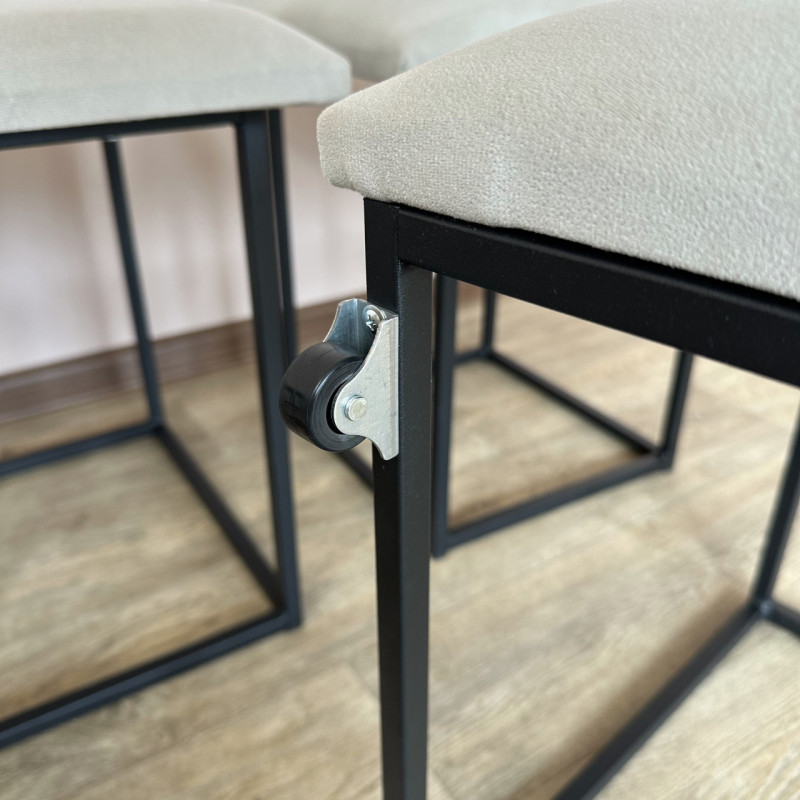 Пуф-трансформер 5в1 Остін-1 зі столиком велюр світло-сірий/біла аляска 6-3-9005