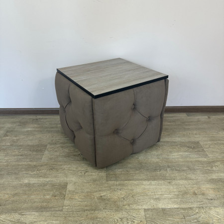 Пуф-трансформер 5в1 Остін-1 зі столиком велюр коричневий/дуб платиновий 1-2-9003