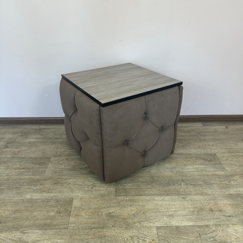 Пуф-трансформер 5в1 Остін-1 зі столиком велюр коричневий/дуб платиновий 1-2-9003