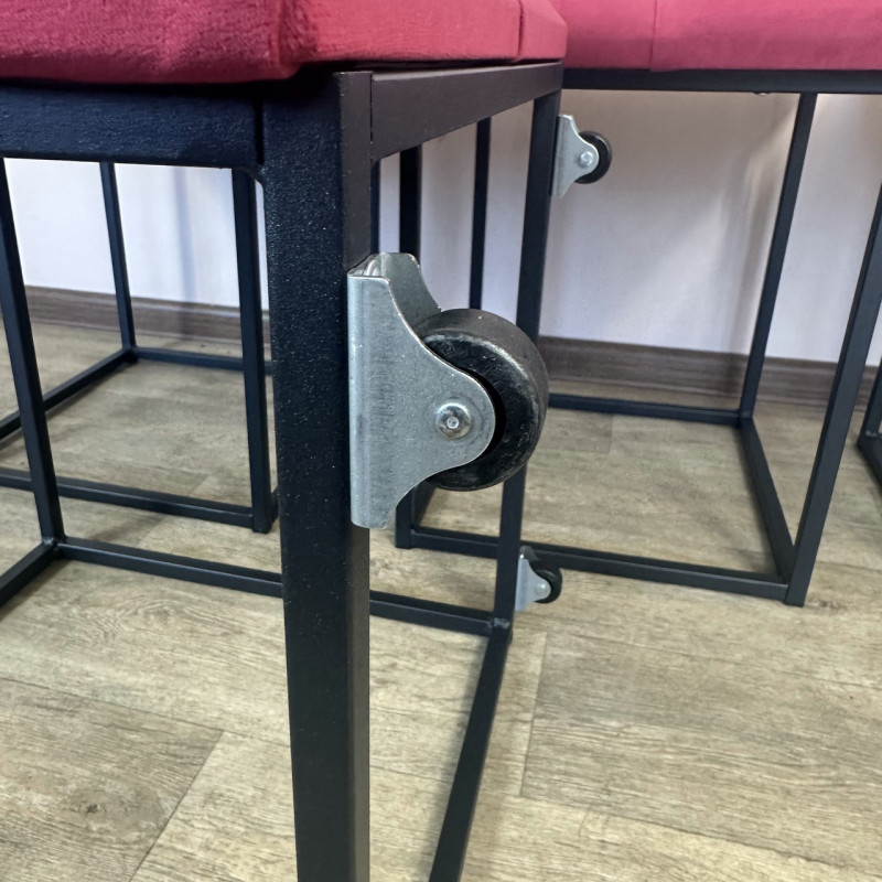 Пуф-трансформер 5в1 Остін-1 зі столиком велюр червоний/дуб платиновий 4-2-9005