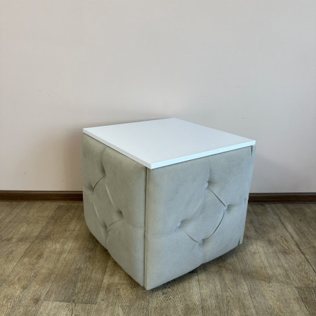 Пуф-трансформер 5в1 Остін-1 зі столиком велюр світло-сірий/біла аляска 6-3-9005