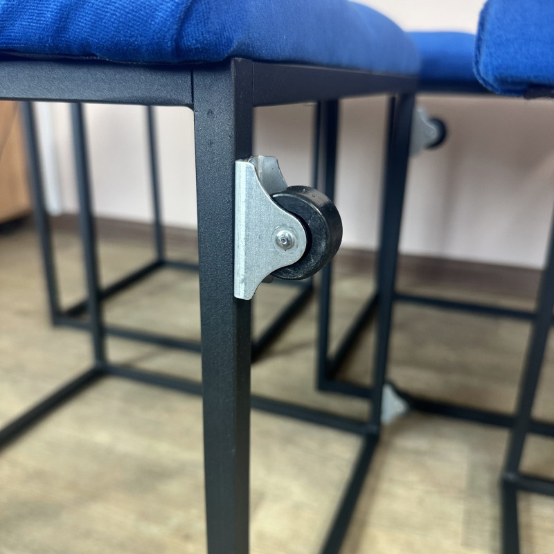 Пуф-трансформер 5в1 Остін-1 зі столиком велюр синій/горіх каліфорнійський 9-4-9005