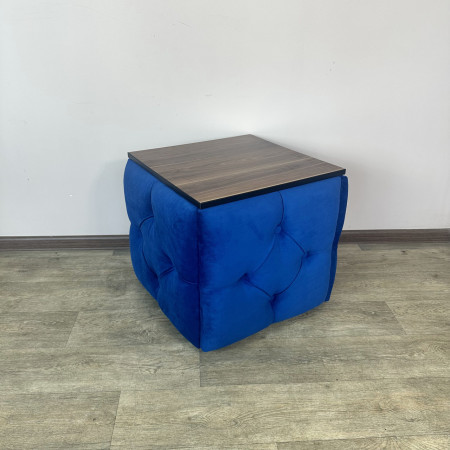 Пуф-трансформер 5в1 Остін-1 зі столиком велюр синій/горіх каліфорнійський 9-4-9005