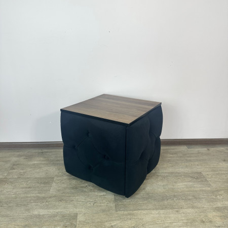 Пуф-трансформер 5в1 Остін-1 зі столиком велюр чорний/горіх каліфорнійський 10-4-9003