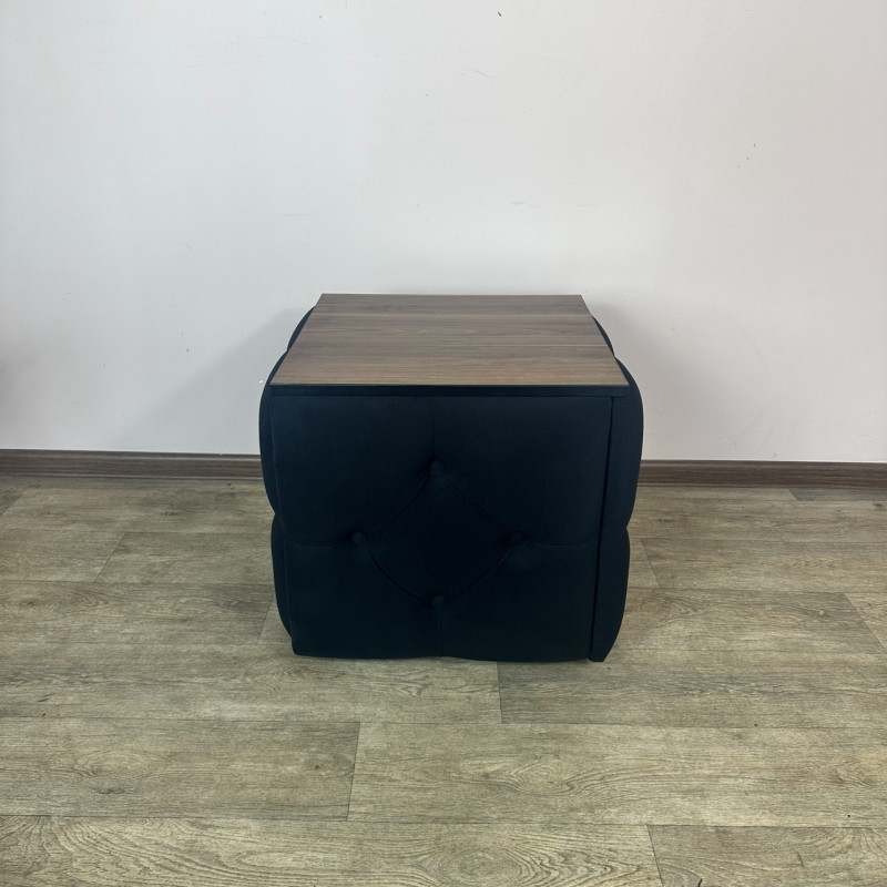 Пуф-трансформер 5в1 Остін-1 зі столиком велюр чорний/горіх каліфорнійський 10-4-9003