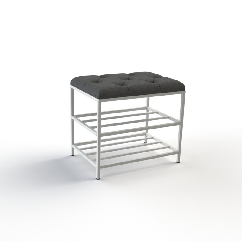 Банкетка для взуття Женева-1 50 см велюр сірий 7-0-9003