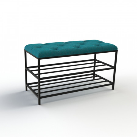 Банкетка для взуття Женева-1 80 см велюр бірюзовий 2-0-9005