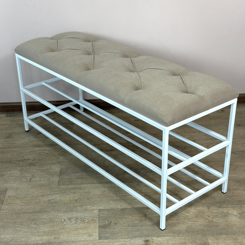 Банкетка для взуття Женева-1 100 см велюр бежевий 3-0-9003