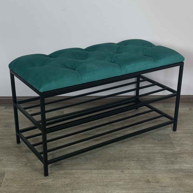 Банкетка для взуття Женева-1 70 см велюр смарагдовий 8-0-9005