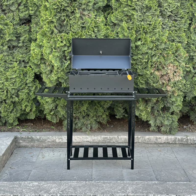 Мангал-барбекю Mzavod Прометей на 9 шампурів 4мм на дровниці