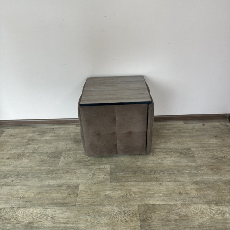 Пуф-трансформер 5в1 Остін-4 зі столиком велюр коричневий/дуб платиновий 1-2-9005