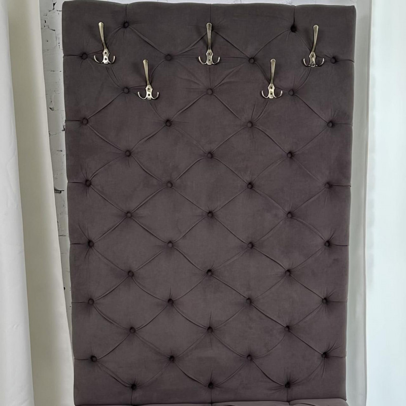 Настінна вішалка-панно Парма-1 160х70 см велюр сіро-коричневий 5-0-0