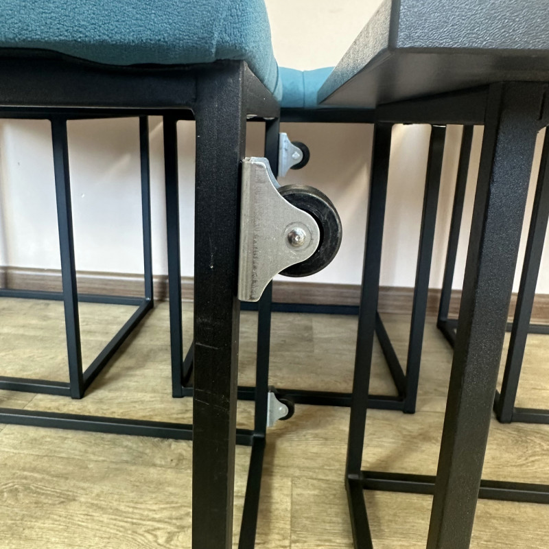 Пуф-трансформер 5в1 Остін-1 зі столиком велюр бірюзовий/біла аляска 2-3-9005