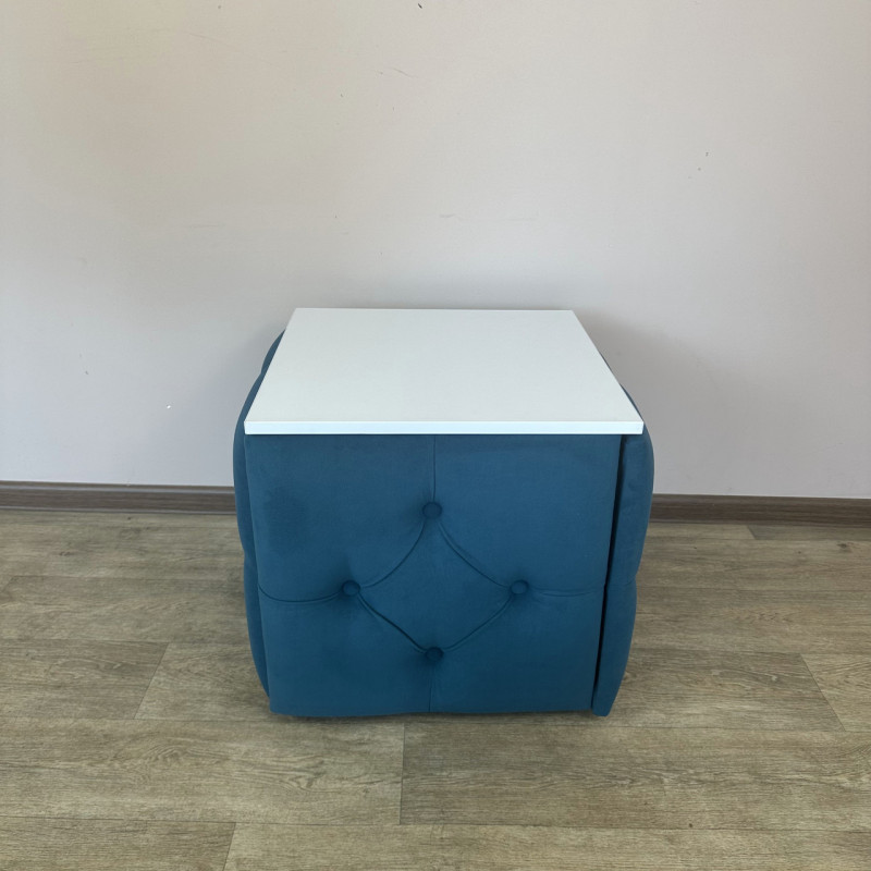 Пуф-трансформер 5в1 Остін-1 зі столиком велюр бірюзовий/біла аляска 2-3-9005
