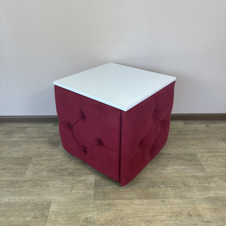 Пуф-трансформер 5в1 Остін-1 зі столиком велюр червоний/біла аляска 4-3-9005