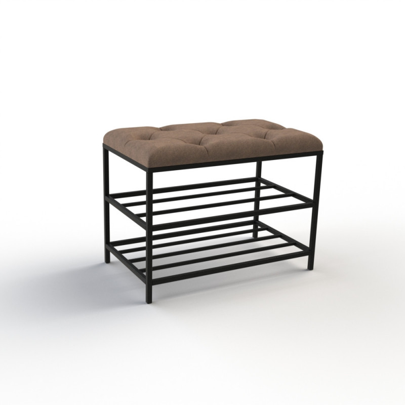 Банкетка для взуття Женева-1 60 см велюр коричневий 1-0-9005