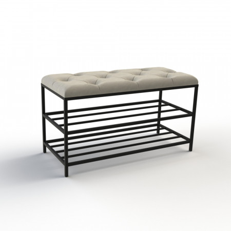 Банкетка для взуття Женева-1 80 см велюр бежевий 3-0-9005