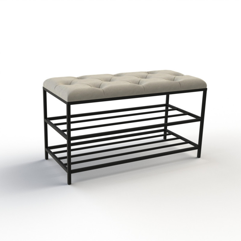 Банкетка для взуття Женева-1 80 см велюр бежевий 3-0-9005