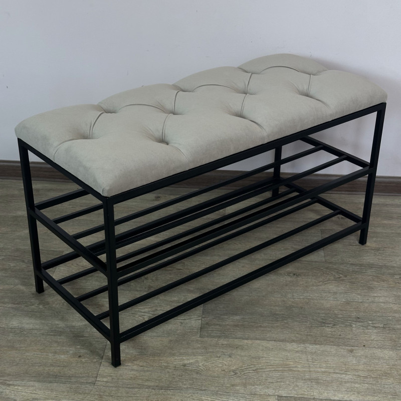 Банкетка для взуття Женева-1 80 см велюр бежевий 3-0-9005