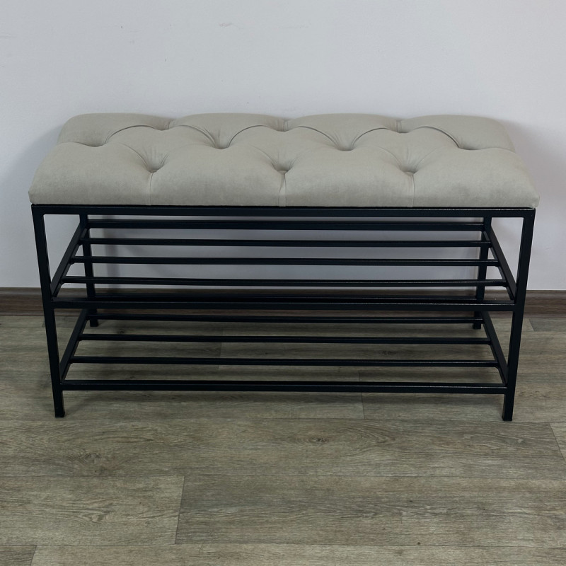 Банкетка для взуття Женева-1 70 см велюр бежевий 3-0-9005