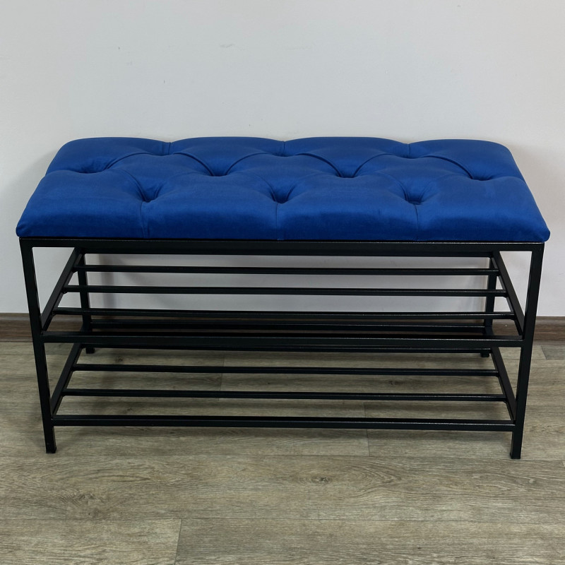 Банкетка для взуття Женева-1 70 см велюр синій 9-0-9005