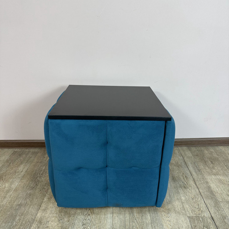 Пуф-трансформер 5в1 Остін-4 зі столиком велюр бірюзовий/чорний 2-5-9003