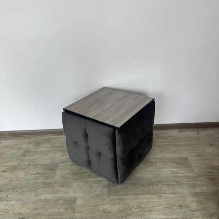 Пуф-трансформер 5в1 Остін-4 зі столиком велюр сіро-коричневий/дуб платиновий 5-2-9005