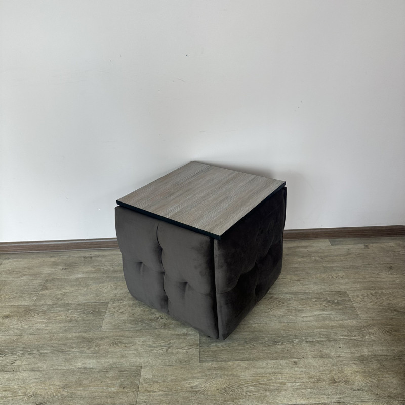 Пуф-трансформер 5в1 Остін-4 зі столиком велюр сіро-коричневий/дуб платиновий 5-2-9005