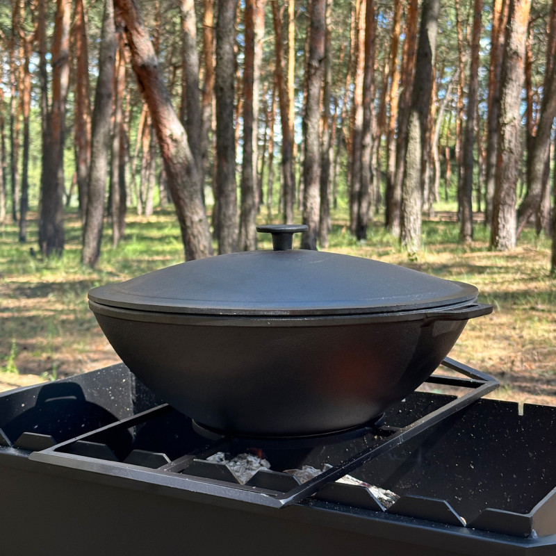 Сковорода WOK-08 чавунна з кришкою 8л