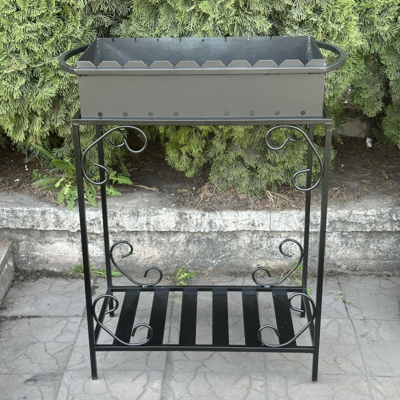 Мангал Mzavod Гефест на 9 шампурів 4мм на дровниці