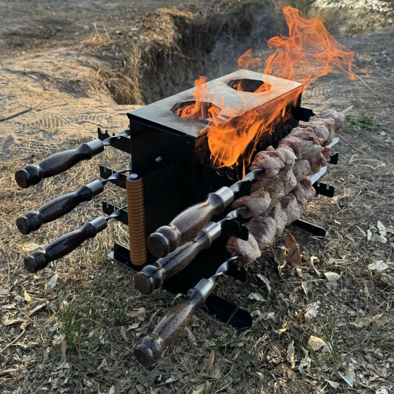 Вертикальний мангал Mzavod Пандора на 6 шампурів 2мм