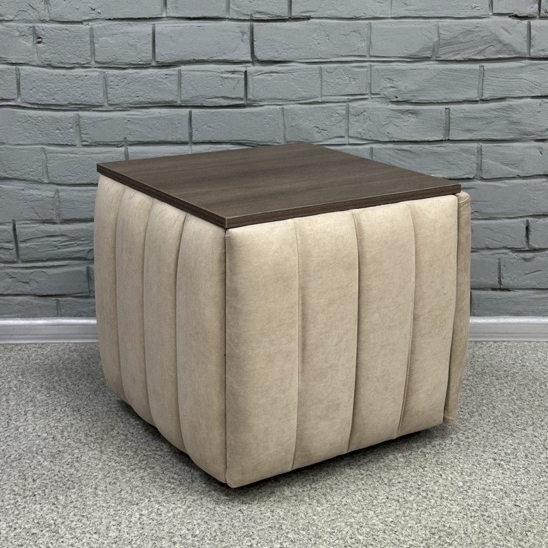 Пуф-трансформер 5в1 Остін-2 зі столиком велюр бежевий/ріголетто темний 3-1-9003