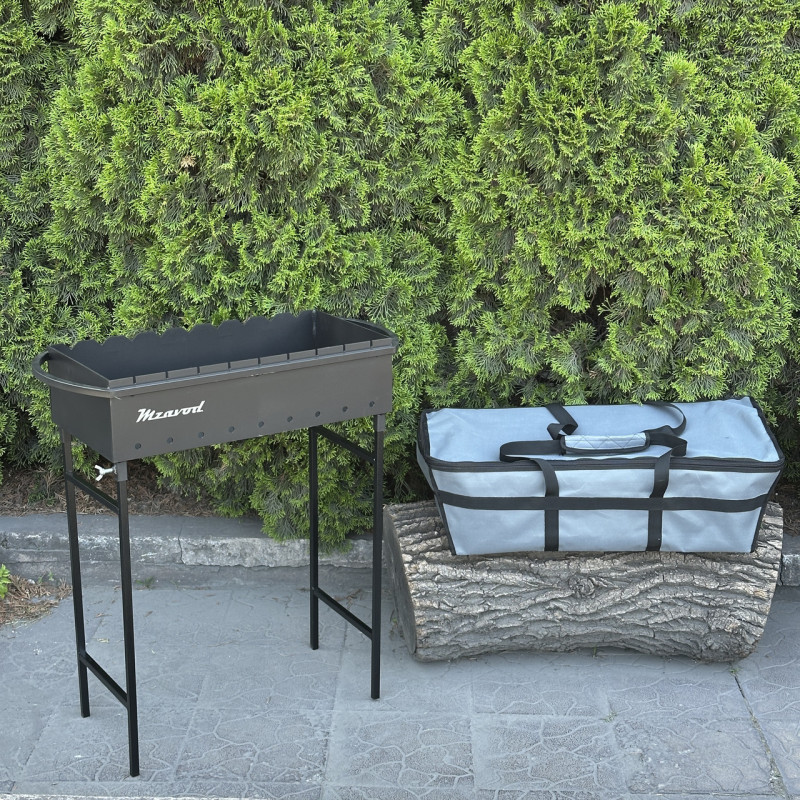 Чехол для мангала Гектор на 9 шампуров серый