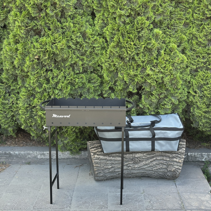 Чехол для мангала Гектор на 9 шампуров серый