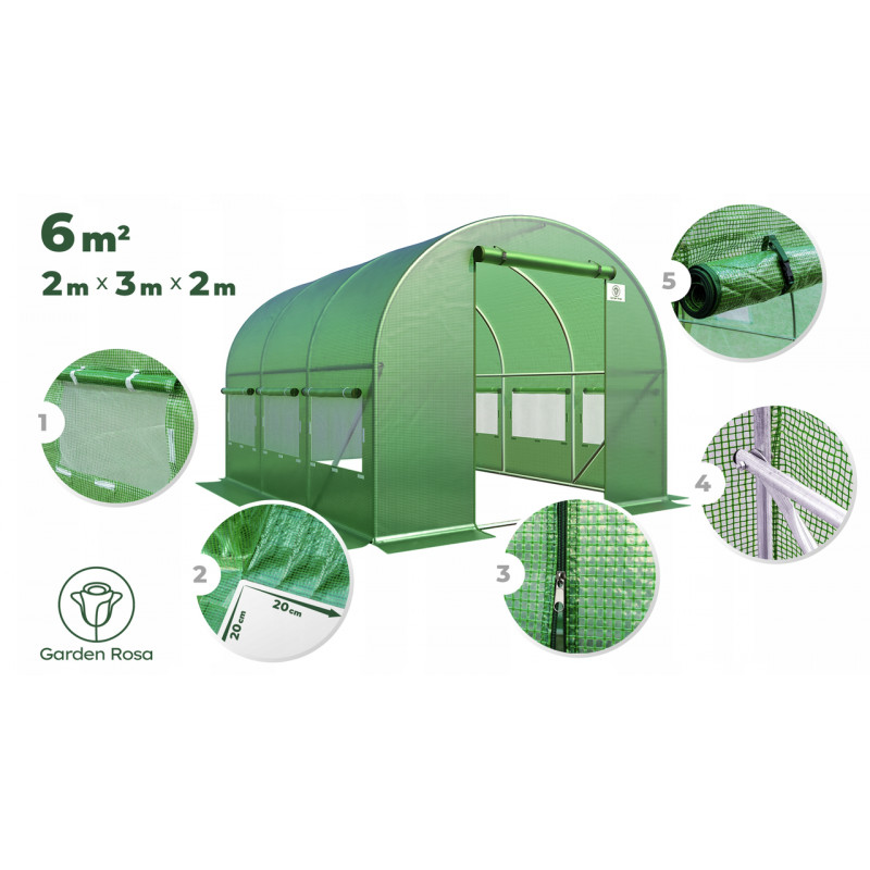 Парник теплица 6м2 Garden Rosa (300х200х200см) Польша