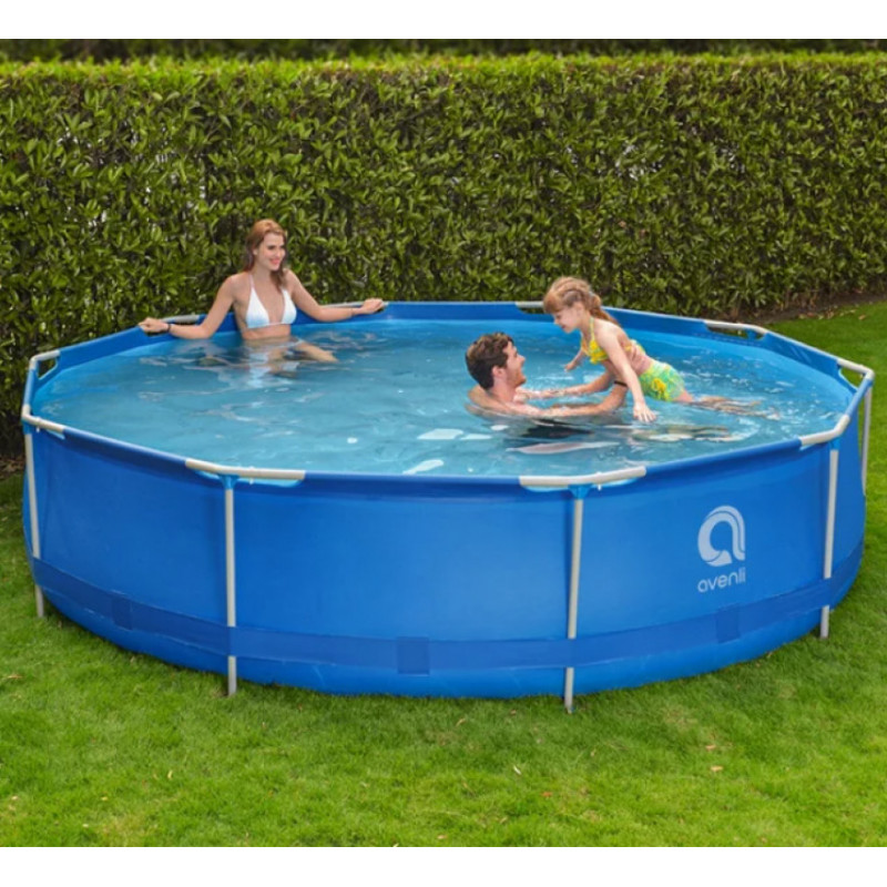 Каркасный садовый бассейн Avenli (305 х 76 см) круглый, для взрослых и детей, Синий (17798)