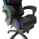 Геймерское кресло с подсветкой RGB, подушками и выдвижной подставкой для ног, Черный (G895)