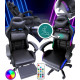 Геймерское кресло с подсветкой RGB, подушками и выдвижной подставкой для ног, Черный (G895)