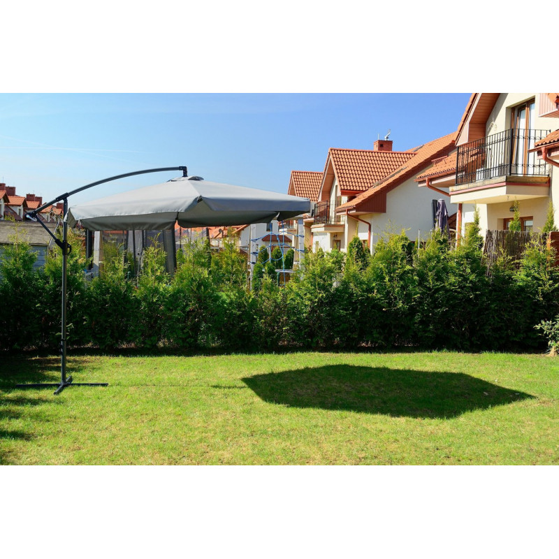 Садовый раскладной зонтик Funfit Garden (диаметр - 3 метра) с боковой стойкой, Серый