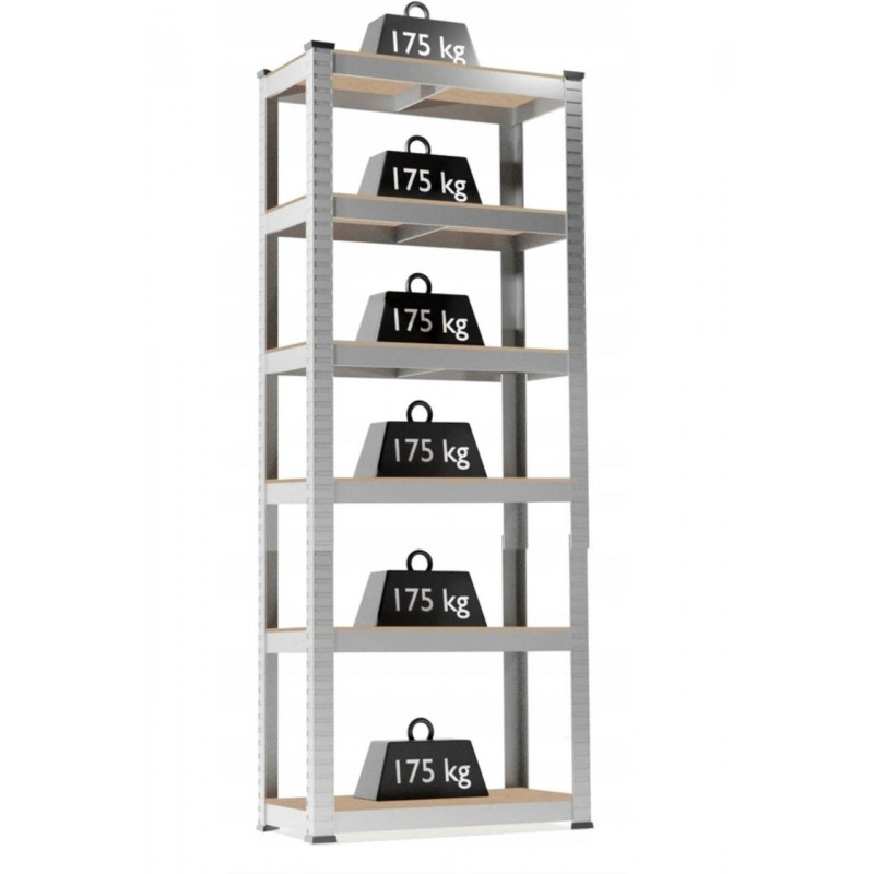 Стеллаж металлический 222x110x50, 6 полок (серый)