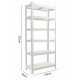 Стеллаж металлический 222x110x50, 6 полок (серый)