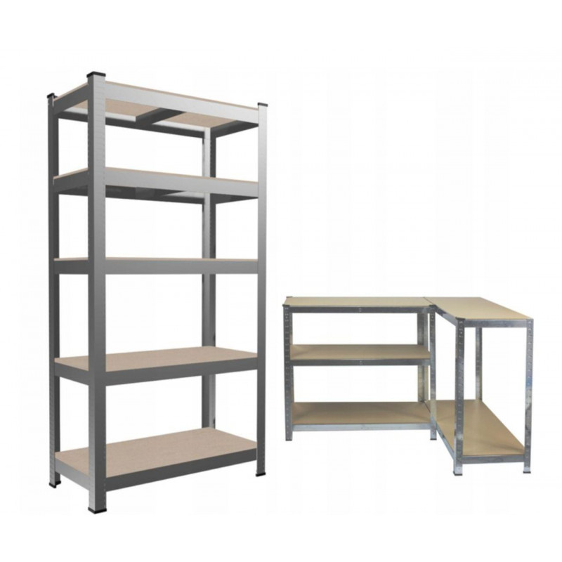 Стеллаж металлический 222x110x50, 6 полок (серый)