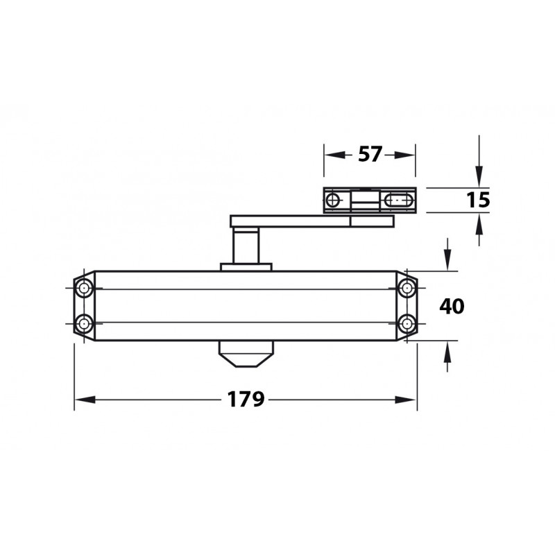 Дотягувач дверей 40-65 кг SEVEN DC-7742HP black