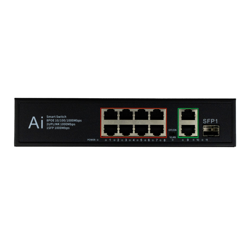PoE комутатор (switch) 8 портів SEVEN P-7328FG-SFP