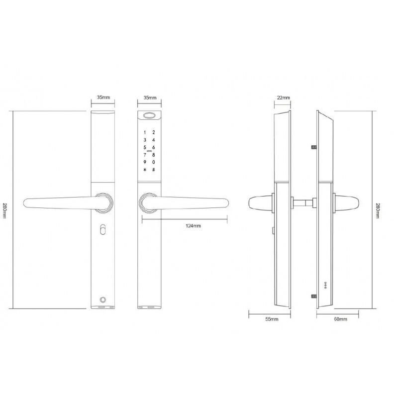 Розумний дверний біометричний замок SEVEN LOCK SL-7763BF white